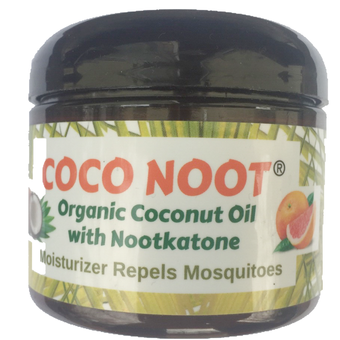 Virgin Organic Coconut Oil with Nootkatone scent moisturizes skin and repels mosquitoes and ticks.  Noot